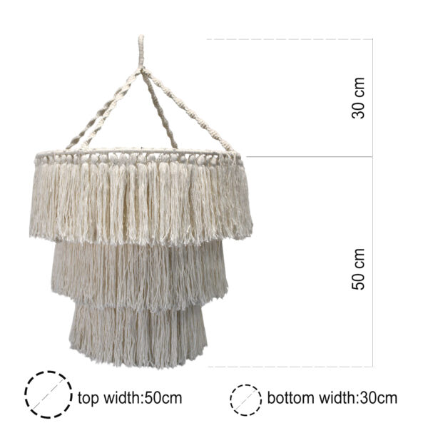 Lustre doux en macramé - Naturel- Vendu par 1 – Image 2