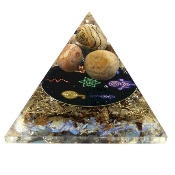 Pyramide d'orgonite - Reiki de minuit - 70 mm- Vendu par 1