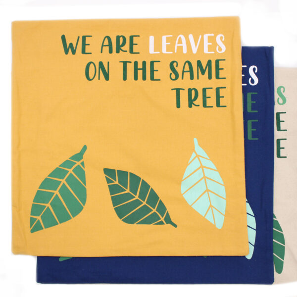 Housse de Coussin en Coton Imprimé - We are Leaves - Jaune- Vendu par 1 – Image 2