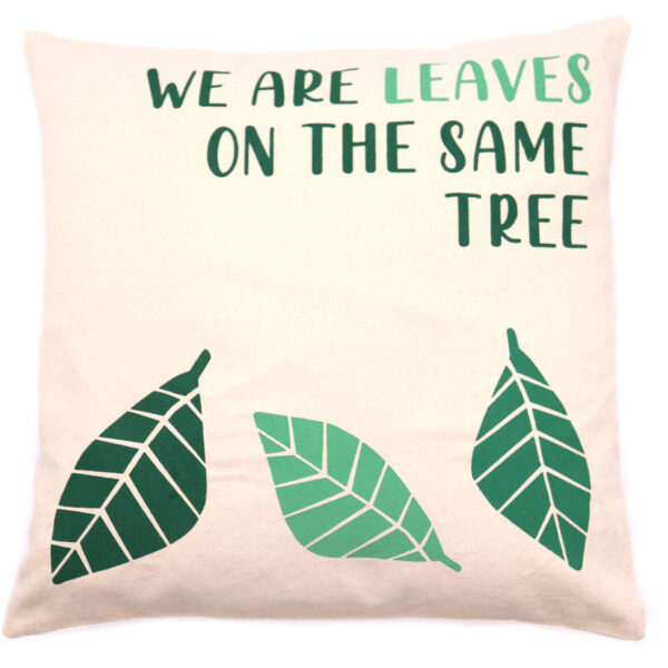 Housse de Coussin en Coton Imprimé - We are Leaves - Naturel- Vendu par 1