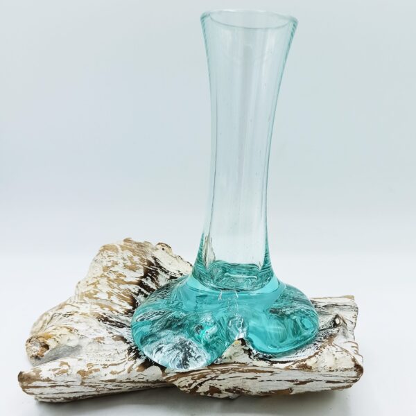 Verre fondu sur bois blanchi à la chaux - Vase - Petit- Vendu par 1 – Image 3