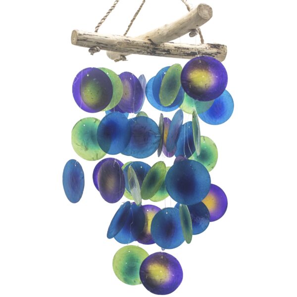 Carillon croisé en bois flotté vert et violet- Vendu par 1