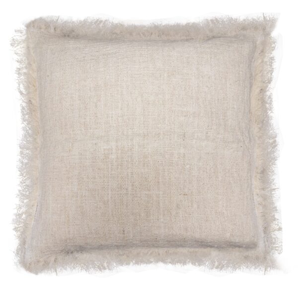 1x Coussin en Lin 45x45cm avec frange- Vendu par 1