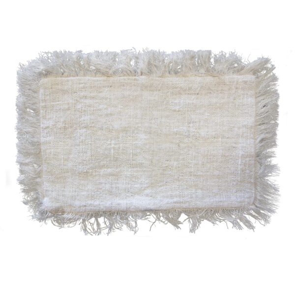 1x Coussin en Lin 30x50cm avec frange- Vendu par 1 – Image 2