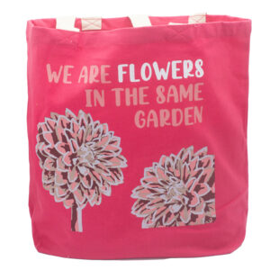 Sac en coton imprimé - We are Flowers - Rose- Vendu par 1