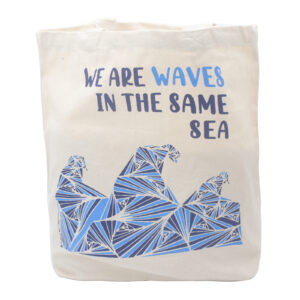 Sac en coton imprimé - We are Waves - Naturel- Vendu par 1