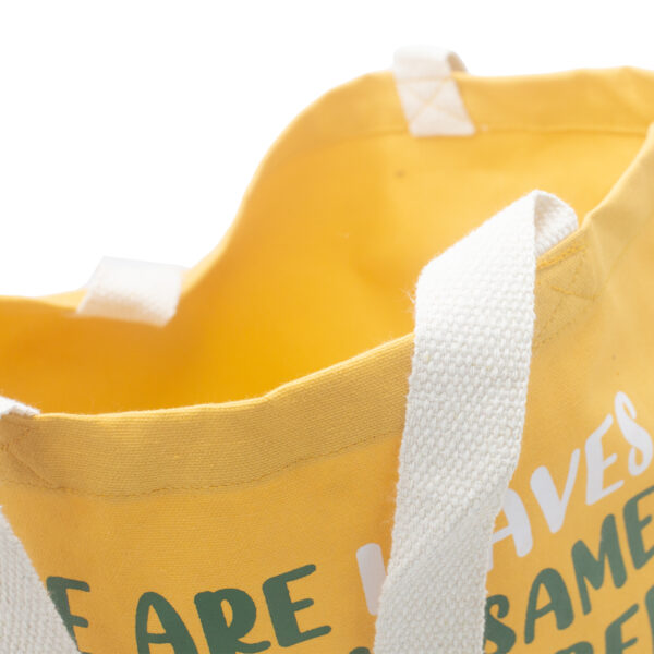 Sac en coton imprimé - We are Leaves - Jaune- Vendu par 1 – Image 2