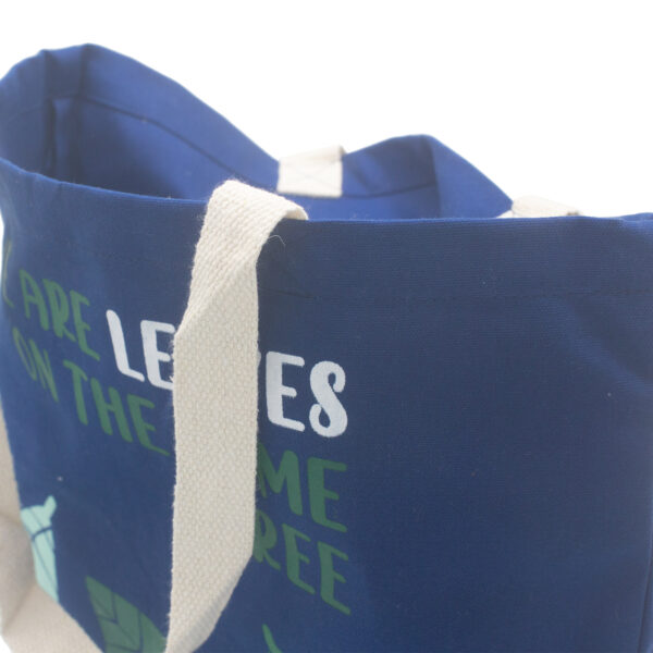 Sac en coton imprimé - We are Leaves - Bleu- Vendu par 1 – Image 2
