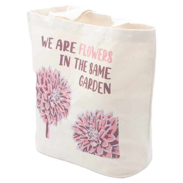Sac en coton imprimé - We are Flowers - Naturel- Vendu par 1 – Image 2