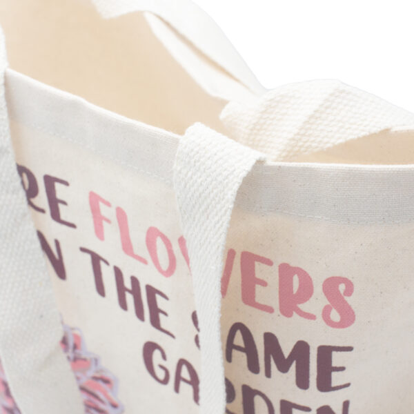 Sac en coton imprimé - We are Flowers - Naturel- Vendu par 1 – Image 3