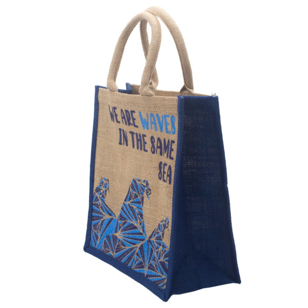 Sac en Jute Imprimé - We are Waves - Naturel- Vendu par 1 – Image 3