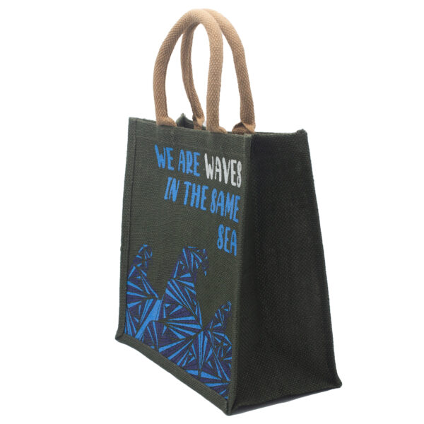 Sac en Jute Imprimé - We are Waves - Gris- Vendu par 1 – Image 3