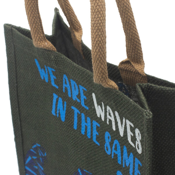 Sac en Jute Imprimé - We are Waves - Gris- Vendu par 1 – Image 4