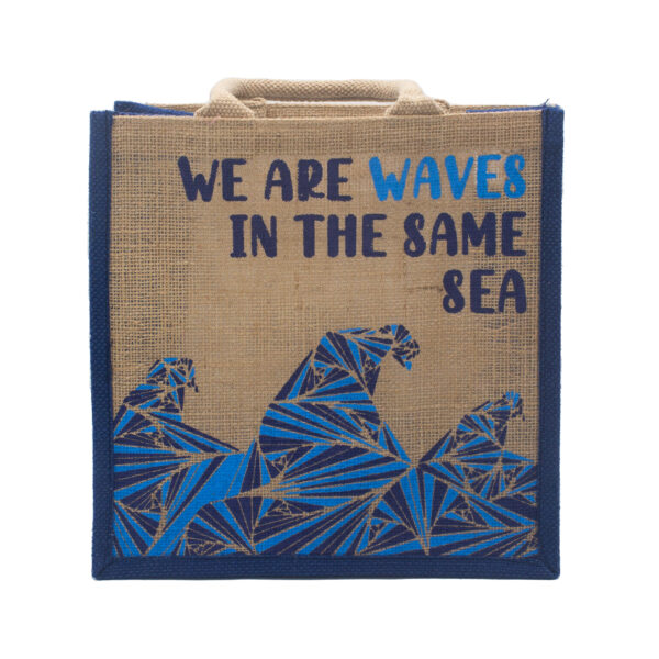 Sac en Jute Imprimé - We are Waves - Naturel- Vendu par 1 – Image 2