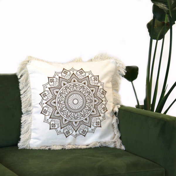 Coussin Lotus Mandala - 45x45cm - bronze- Vendu par 1 – Image 3