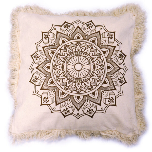 Coussin Lotus Mandala - 45x45cm - bronze- Vendu par 1
