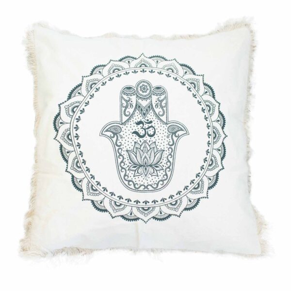 Coussin Hamsa Mandala - 60x60cm - vert- Vendu par 1