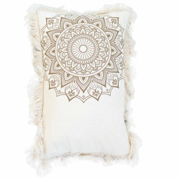 Coussin Lotus Mandala - 30x50cm - bronze- Vendu par 1
