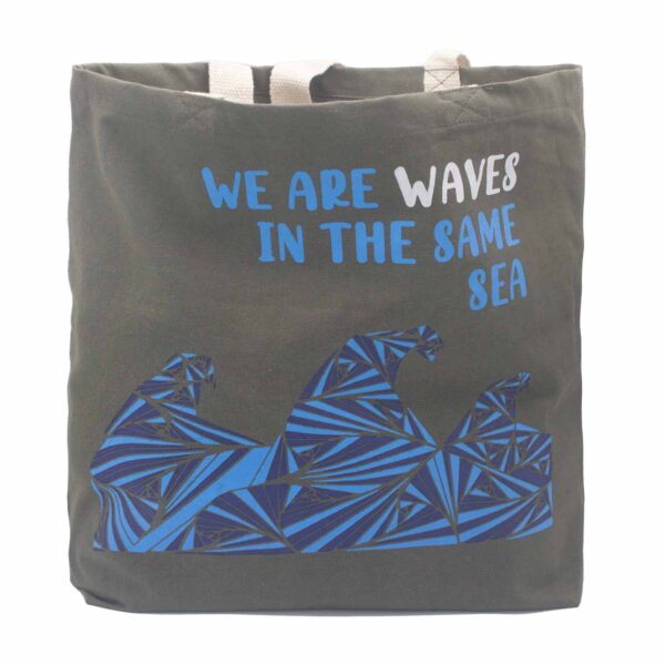 Sac en coton imprimé - We are Waves - Naturel- Vendu par 1 – Image 3