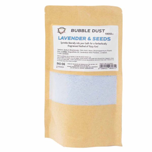 Poussière de bain lavande et graines 200g- Vendu par 1
