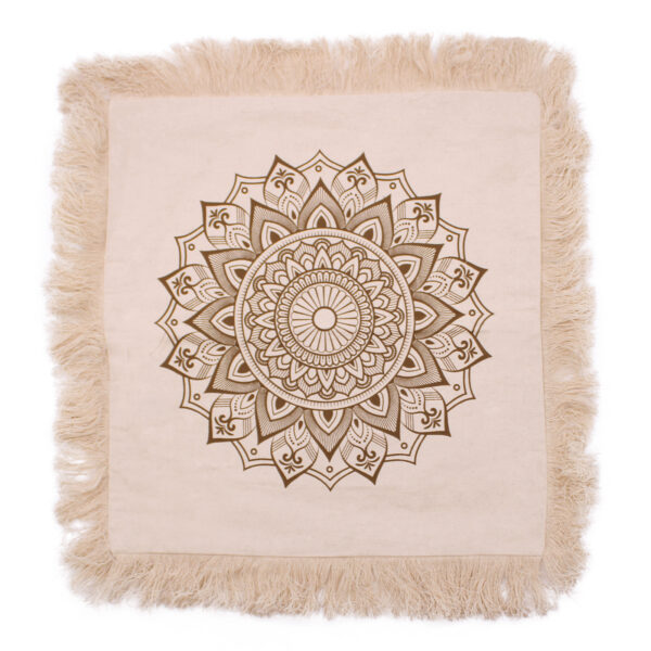 Coussin Lotus Mandala - 60x60cm - bronze- Vendu par 1 – Image 2