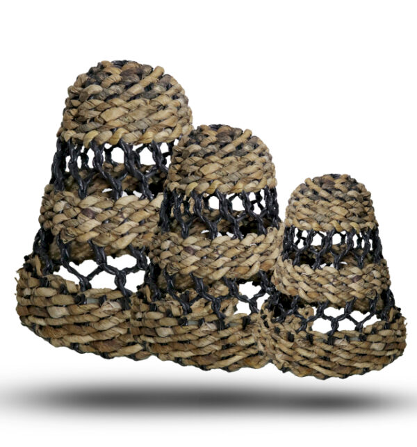 Abat-jour en feuille de bananier naturel et raphia Hitam - Lot de 3- Vendu par 1