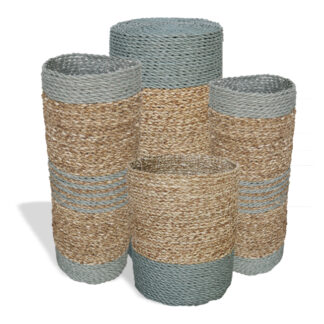 Ensemble jonc de mer et raphia Abu-Abu - 2 vases et 2 bacs- Vendu par 1