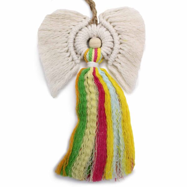 Ange en macramé - Arc-en-ciel- Vendu par 1 – Image 2