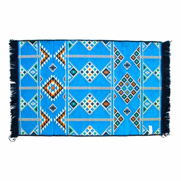 Tapis Kilim 125x80 cm - Bleu Ciel- Vendu par 1