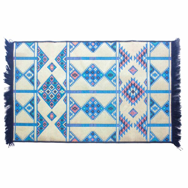 Tapis Kilim 125x80 cm - Bleu Ciel- Vendu par 1 – Image 2
