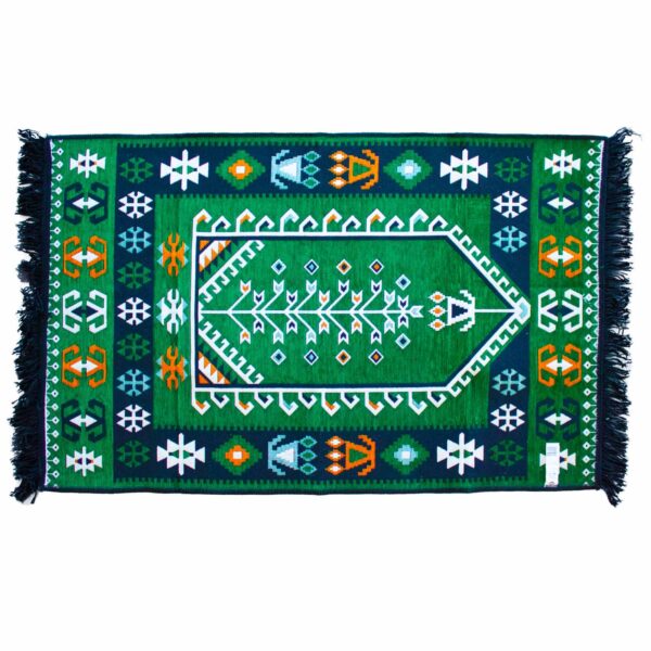 Tapis Kilim 125x80 cm - Vert- Vendu par 1