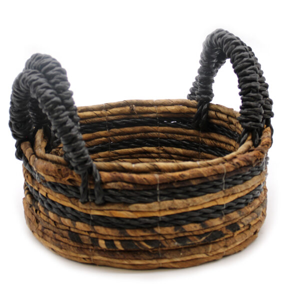 Panier Feuille de Bananier & Raphia Hitam - Lot de 2- Vendu par 1