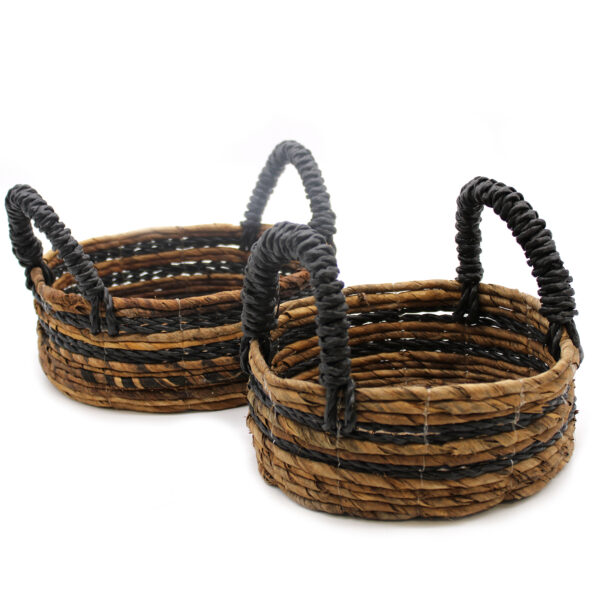 Panier Feuille de Bananier & Raphia Hitam - Lot de 2- Vendu par 1 – Image 3