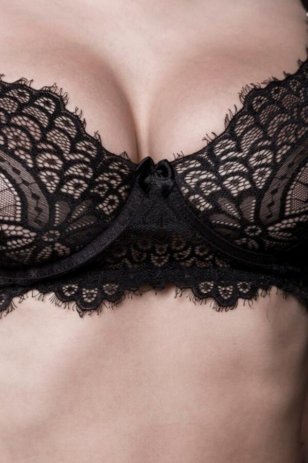 Ensemble dentelle en velours gris - noir - M-Grey Velvet – Image 3