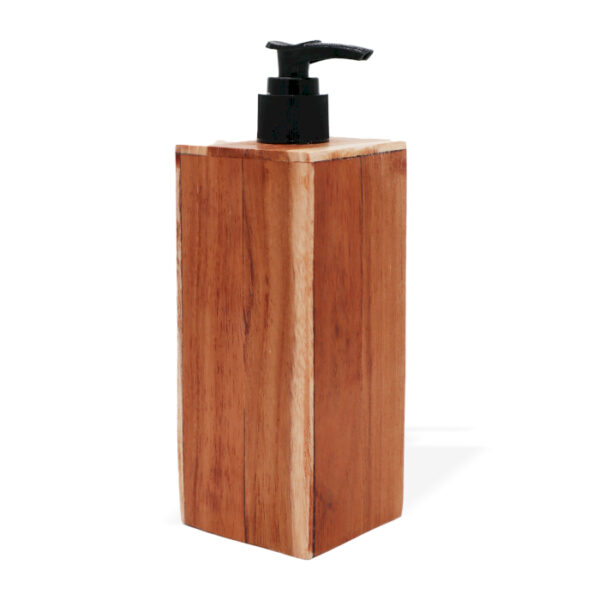 Distributeur de savon en bois de teck naturel - Carré- Vendu par 1 – Image 2