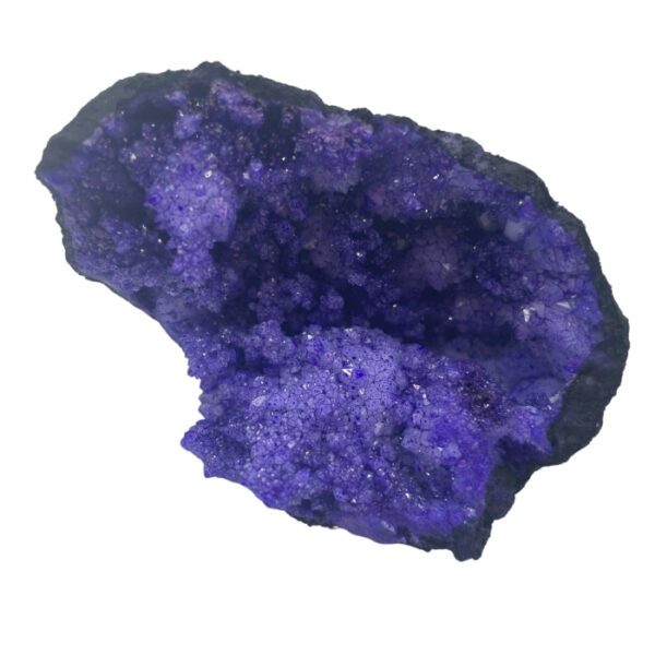 Géodes Calsite Colorées - Roche Noire - Turquoise- Vendu par 1 – Image 4