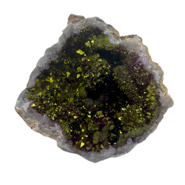 Géodes de calsite colorées - Roche naturelle - Rose et Or- Vendu par 1 – Image 3
