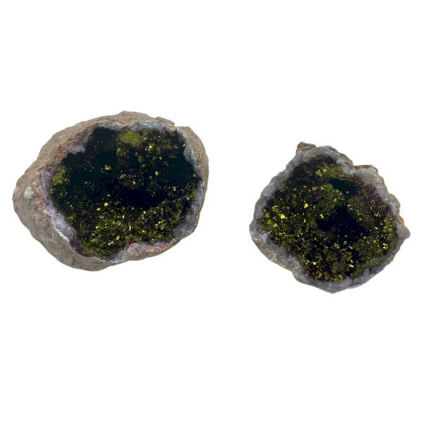 Géodes de calsite colorées - Roche naturelle - Rose et Or- Vendu par 1 – Image 4