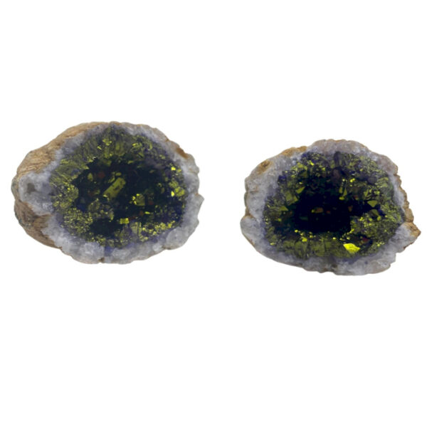 Géodes de calsite colorées - Roche naturelle - Violet et Or- Vendu par 1 – Image 2