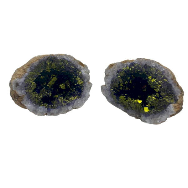 Géodes de calsite colorées - Roche naturelle - Violet et Or- Vendu par 1 – Image 3