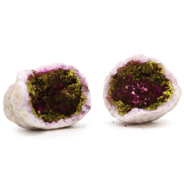 Géodes de calsite colorées - Roche naturelle - Rose et Or- Vendu par 1
