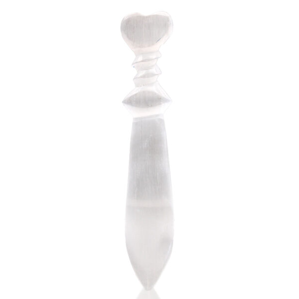Couteau Rituel Sélénite Lrg - Spirale (25cm)- Vendu par 1 – Image 3