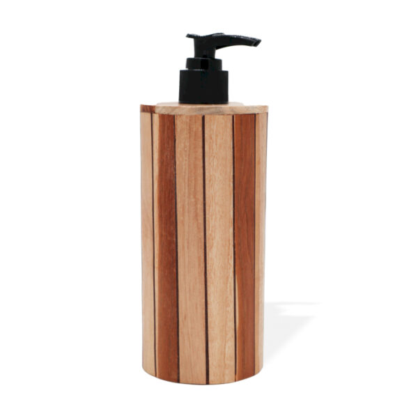 Distributeur de Savon en Teck Naturel - Rond- Vendu par 1