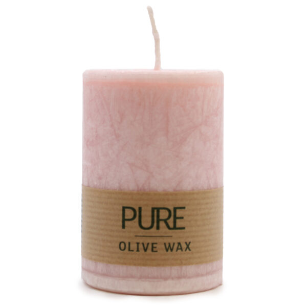 Bougie Cire Pure Olive 90x60 - Rose Antique- Vendu par 1