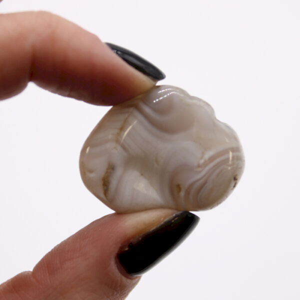 Sachet de 12 pierres roulées africaines moyennes - Agate grise - Botswana- Vendu par 1 – Image 2