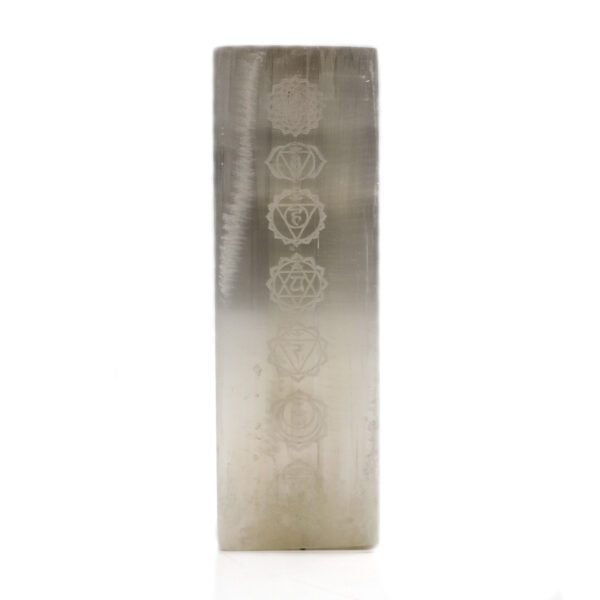 Lampe bloc de sélénite 25cm - Lampe Chakra- Vendu par 1 – Image 3
