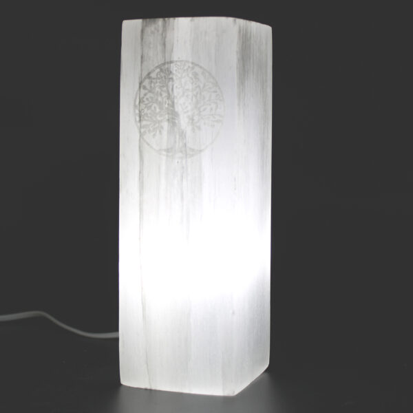 Lampe Bloc de Sélénite 25cm - Arbre de Vie- Vendu par 1 – Image 3