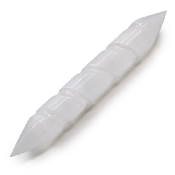 Baguettes spirales de sélénite - 16 cm (pointez les deux extrémités)- Vendu par 1 – Image 2