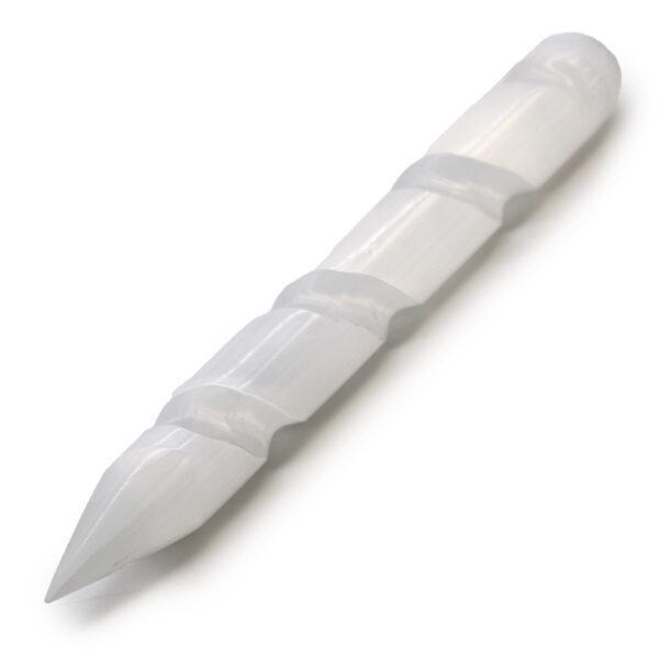 Baguettes spirales en sélénite - 16 cm (pointe à une extrémité)- Vendu par 1 – Image 2