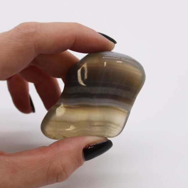 Sachet de 6 grosses pierres roulées africaines - Agate grise - Botswana- Vendu par 1 – Image 2